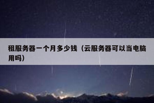 租服务器一个月多少钱（云服务器可以当电脑用吗）