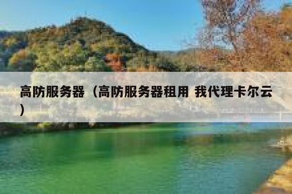 高防服务器（高防服务器租用 我代理卡尔云）