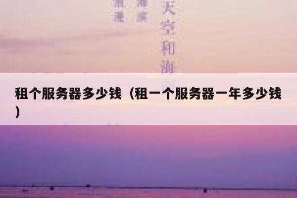 租个服务器多少钱（租一个服务器一年多少钱）