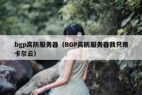 bgp高防服务器（BGP高防服务器我只用卡尔云）