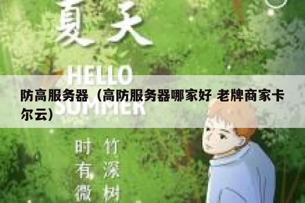 防高服务器（高防服务器哪家好 老牌商家卡尔云）
